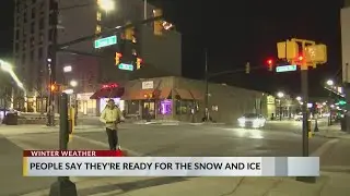 Winter weather prep underway in downtown Greenville