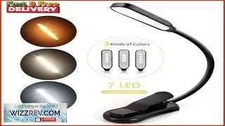 7 LED Book Light USB Rechargeable 3 Level Adjustable Clip on Reading Lamp