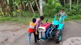 Village Boy amazing Diesel Engine start sifang power tiller techniques idea | Amazing machine start