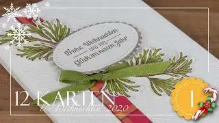 12 Karten bis Weihnachten 2020 | Karte #1 | Friedvolle Zweige & Weihnachtsmix