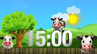 15 Minute Summer Farm Timer | Happy Music for Kids Classroom | Alarm