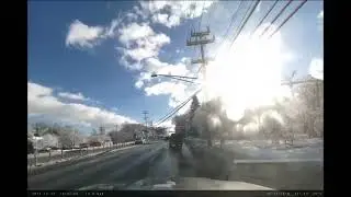 Dashcam in snow # 3 All lights green