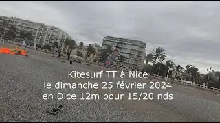 Kitesurf twintip &agrave; Nice le 25 f&eacute;vrier avec 20 nds