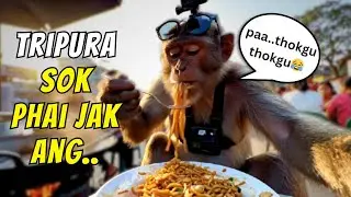 Mwkhra First Vlog Agartala wo | AI Monkey Vlog in Tripura | Street Food, Crash & Fun!