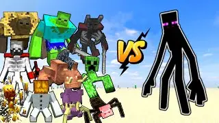 Mutant Enderman Vs Mutant Beasts and Mutant More in Minecraft