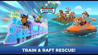PAW Patrol Runaway Train Rescue & Drifting Goat Raft!  3D Animation Compilation