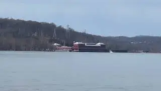 Looking at the York Haven Hydro Electric plant from the River Trail in Bainbridge Pa 3-22-25