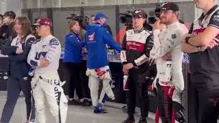 Bottas Yuki Daniel and Zhou watching ending of qualifying together  | #JapaneseGP
