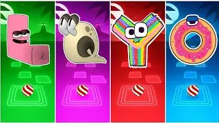 ALPHABET LORE L 🟢 🆚 Q 🟣🆚 Alphabet  LORE SWEET CANDIES - Y 🔴 🆚 U 🔵 - TILES HOP 🔥🎶