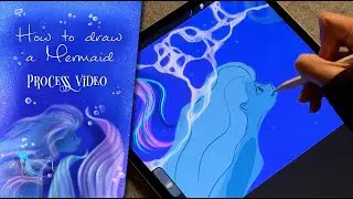 How to Draw a Mermaid in Procreate / Process Video in 5 minutes
