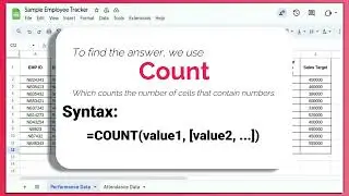 How to use COUNT formula in EXCEL