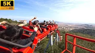 POV: 2000FT ELEVATION ROLLER COASTER! Muntanya Russa Back Row Tibidabo, Spain