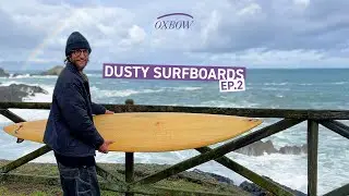 Dusty Surfboards EP2 : Arnaud Mestelan surfing a Baptiste Dupouy wooden single fin in Mundaka