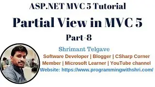 (#8) Partial view in MVC 5 | mvc 5 tutorial for beginners in .net c#