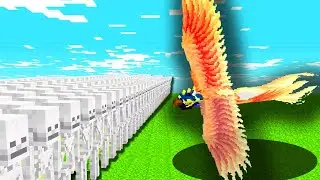 100 SKELETONS VS LAVA BIRD (Minecraft Mob Battle)