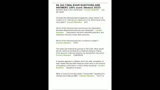 BS 161 FINAL EXAM QUESTIONS AND ANSWERS 100 score Newest 2025