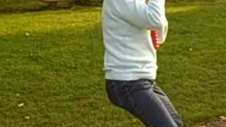 old woman trys a zipline