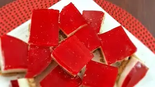 Refreshing Strawberry Jelly Lemon Slices | Biscuit base dessert | Refreshing summer dessert