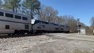 AMTK P40DC #815 Lead Late Auto Train Through Curtis Street in Chester, VA | 3/24/2024 