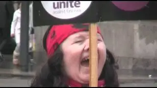 UAF counter protest at liverpool crown court, militant activist
