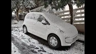 Volkswagen eco-up &sigma;&tau;&alpha; &chi;&iota;ό&nu;&iota;&alpha;! (VW UP CNG Cold Start)
