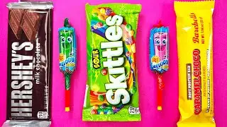 ASMR Unwrapping Candy 🍬 Skittles, Hershey&rsquo;s, Melody Pops, Choco Bar | No Talking Satisfying Video