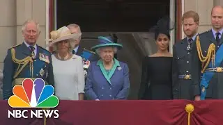 Meghan Markle And Prince Harry Watch RAF Centenary Flyover | NBC News