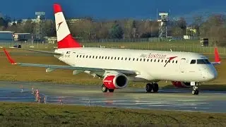 [FullHD] Austrian Embraer 195LR takeoff at Geneva/GVA/LSGG