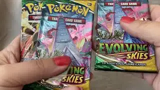 ASMR ✨opening Pokemon TCG Evolving Skies blister pack ✨ crinkles, card sounds, whispering ✨