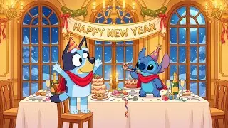 Stitch & Bluey Festive Dinner New Year 2026 🎆 Soft Lofi Beats for Relax & Unwind  💫 New Year Night