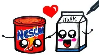 HOW TO DRAW MILK AND CHOCOLATE