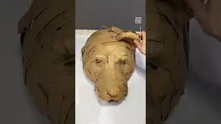 Artist Creates Life-Size Bear Mask From Cardboard Box