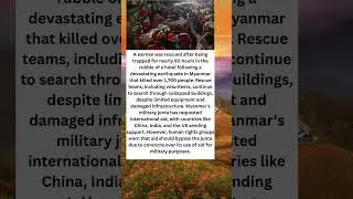 Myanmar earthquake: woman trapped for days pulled alive from the rubble #youtubeshorts #myanmar