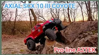 AXIAL SCX 10 III COYOTE, Pro-line AZTEK. En forêt 🤔🤔🤔
