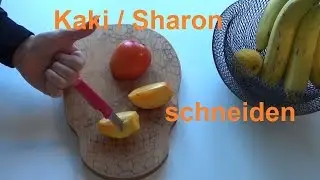 Kaki schneiden Kaki essen sch&auml;len Kaki zubereiten Sharon schneiden essen sch&auml;len