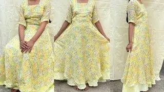 Gown Cutting & Stitching from Old Dupatta || Convert Dupatta into Gown