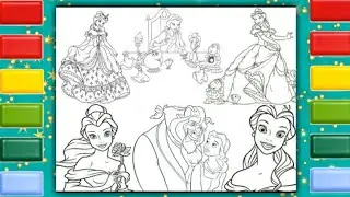 Coloring Beauty and the beast Princess Belle Coloring Pages | Princess Belle Coloring Page