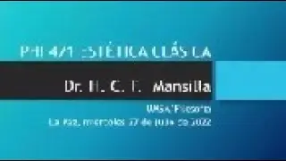 001/02 Dr. H.C.F. Mansilla, Estética clásica