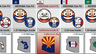Arizona vs Other 🇺🇸 US States That Fit Inside Arizona Map [Countryballs]