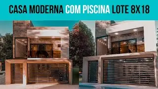 PROJETO DE CASA MODERNA | LOTE 8X18 | PLANTA COM PISCINA