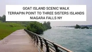 Goat Island scenic trail in Niagara Falls State Park NY, Terrapin Point to Three Sisters Islands