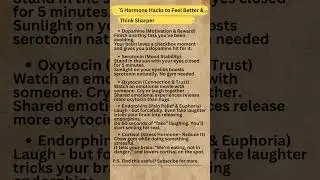 5 Hormone Hacks to Feel Better & Think Sharper #biohacks #psychologyfacts #quotes #better