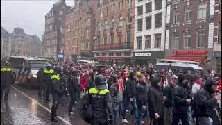 Union Berlin fans marching to the subway (Ajax - FC Union Berlin Europa League)