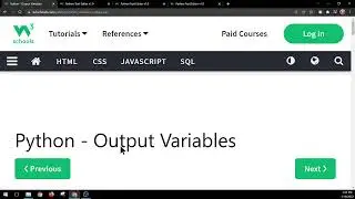 W3schools Python   Output Variables