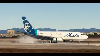 PMDG Boeing 737-700BDSF Freighter Landing Runway View MSFS2020
