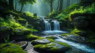 Hidden Forest Waterfall 🌲 Relaxing Water Sounds for Sleep, Focus & Peace