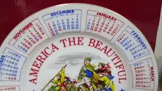 Vintage Spencer Gifts Patriotic 1979 AMERICA THE BEAUTIFUL Calendar Plate MINT