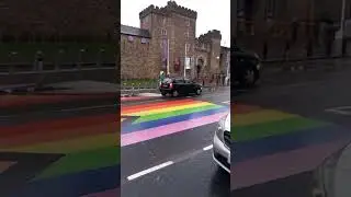 Cardiff Castle rainbow crossing. 19k of virtue signaling while our people sleep in doorways