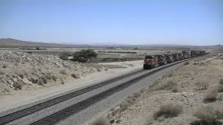 Hot Trains in a Hot Mojave Desert- BNSF Leads Amtrak #3, BNSF B40-8W's and More!