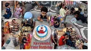 Our Daughter’s Kavyanshi First Birthday Celebration at home with Family & Colony kids |